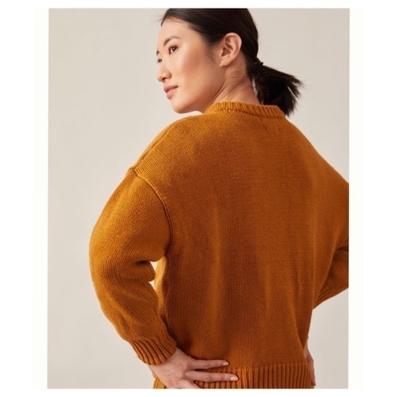 New Clare V Ciao Crewneck Pullover Crewneck Knit Sweater Gingernut Brown Small - Picture 11 of 15